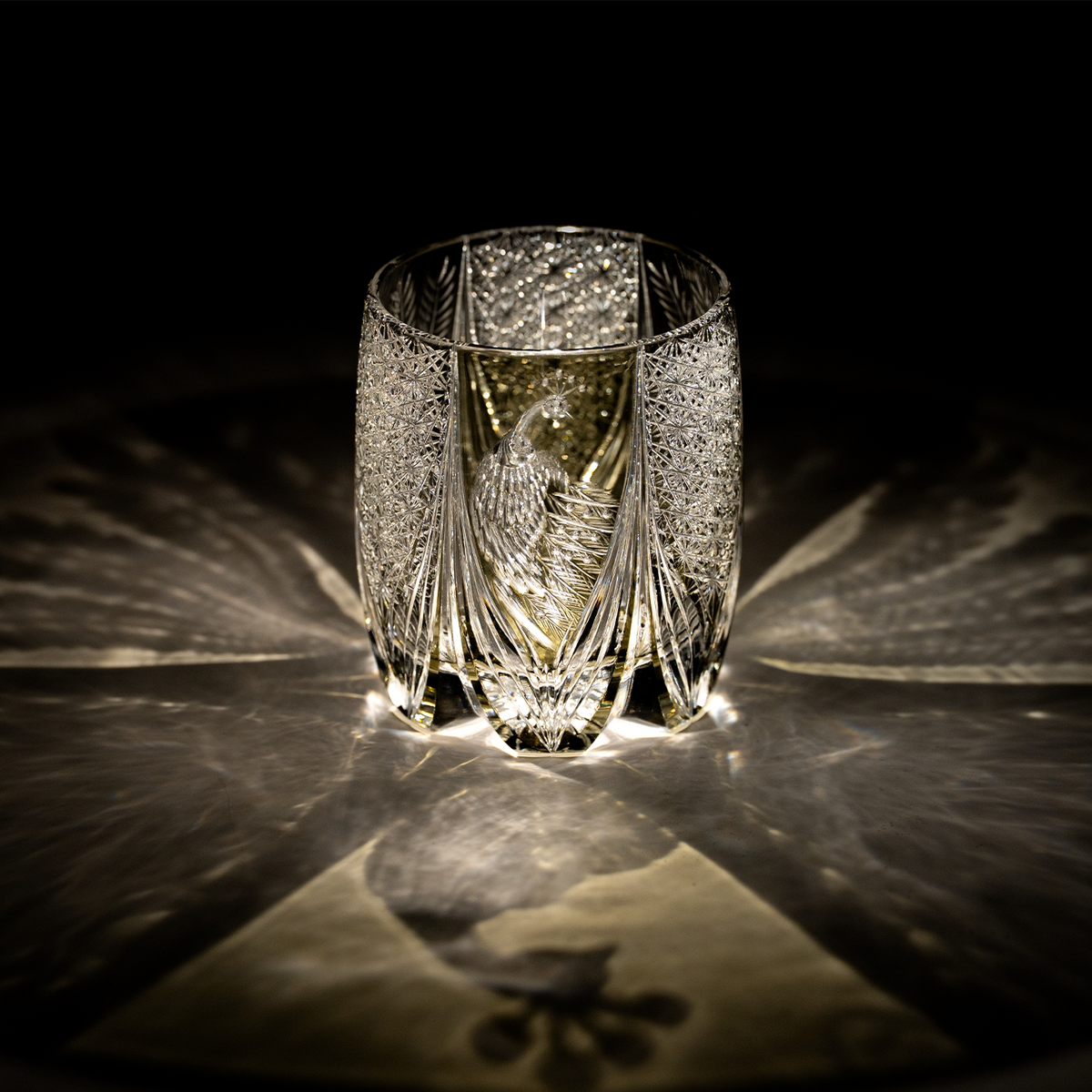 Silver Plume Crystal Glass