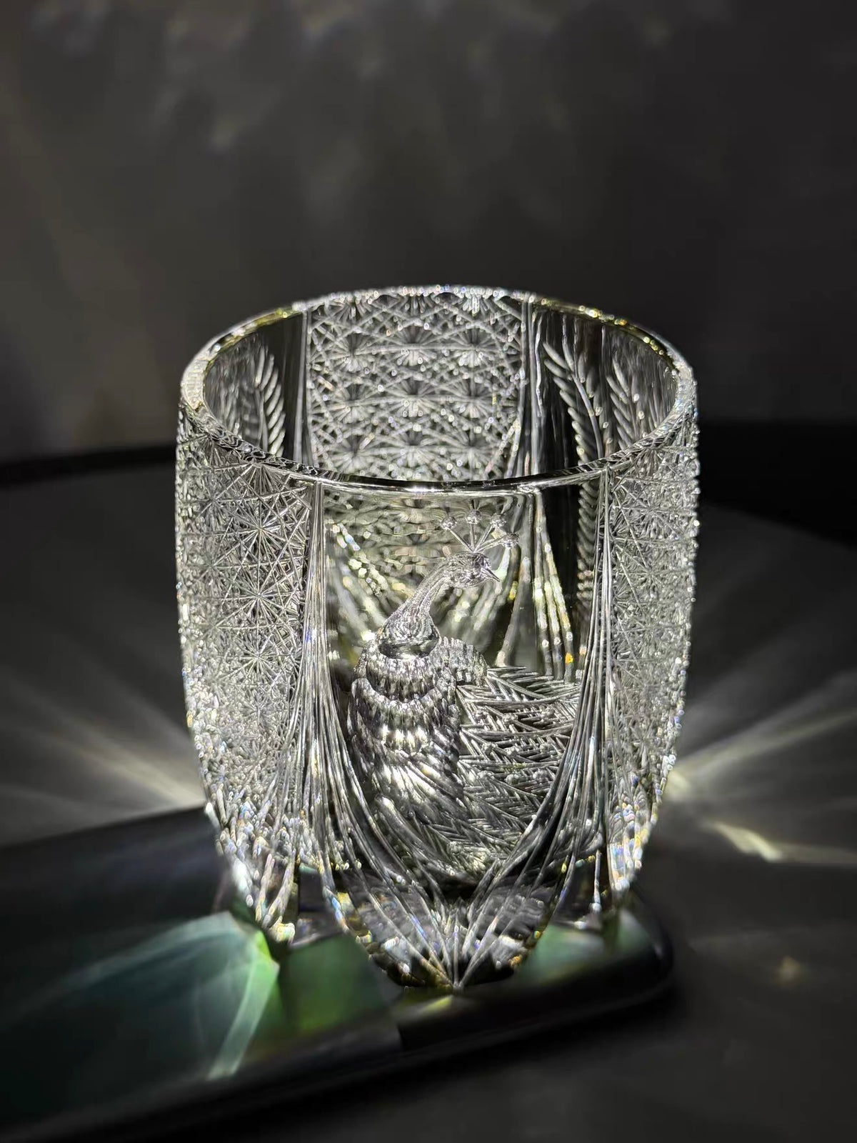 Silver Plume Crystal Glass