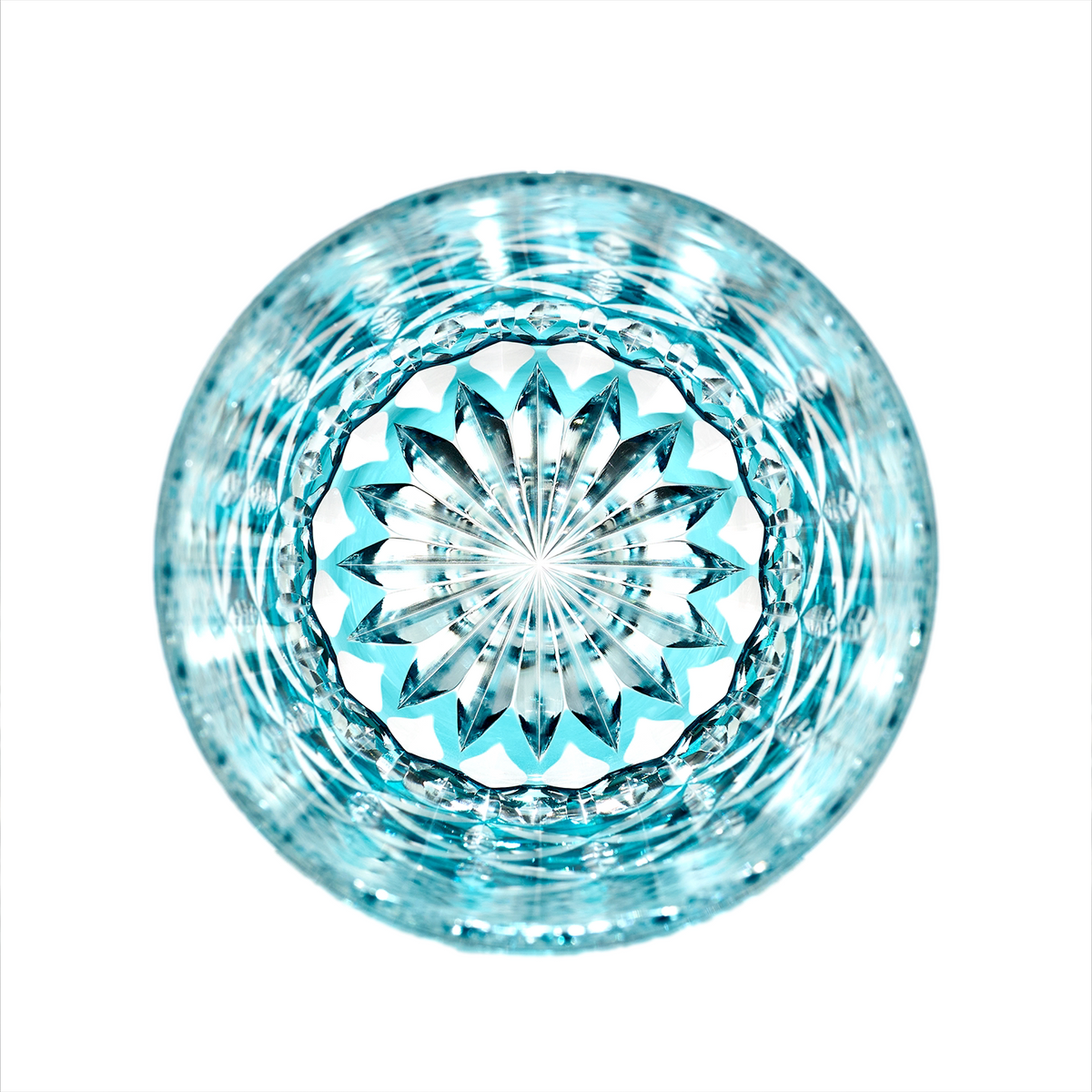 Turquoise Crest Crystal Glass