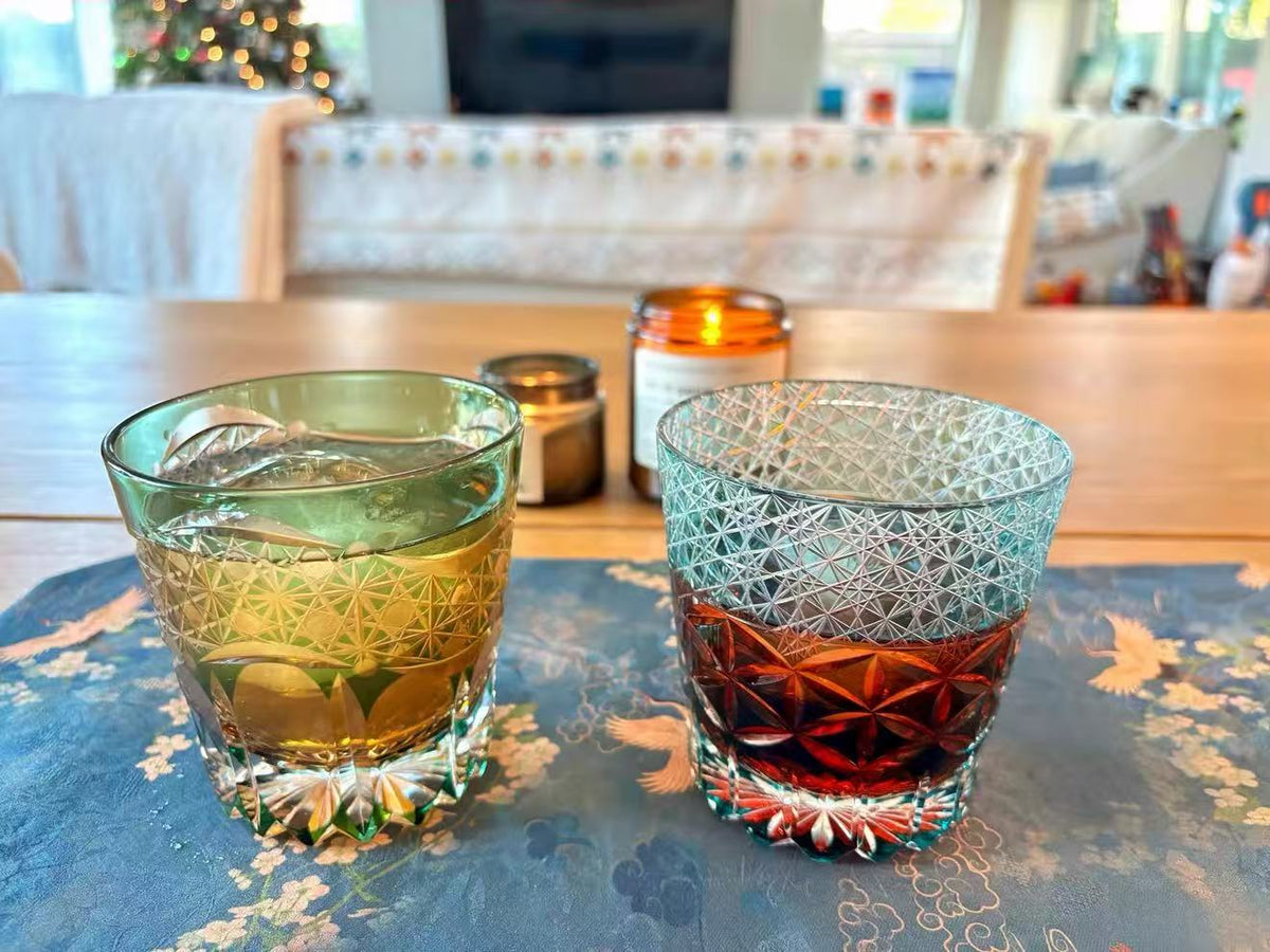 Turquoise Crest Crystal Glass